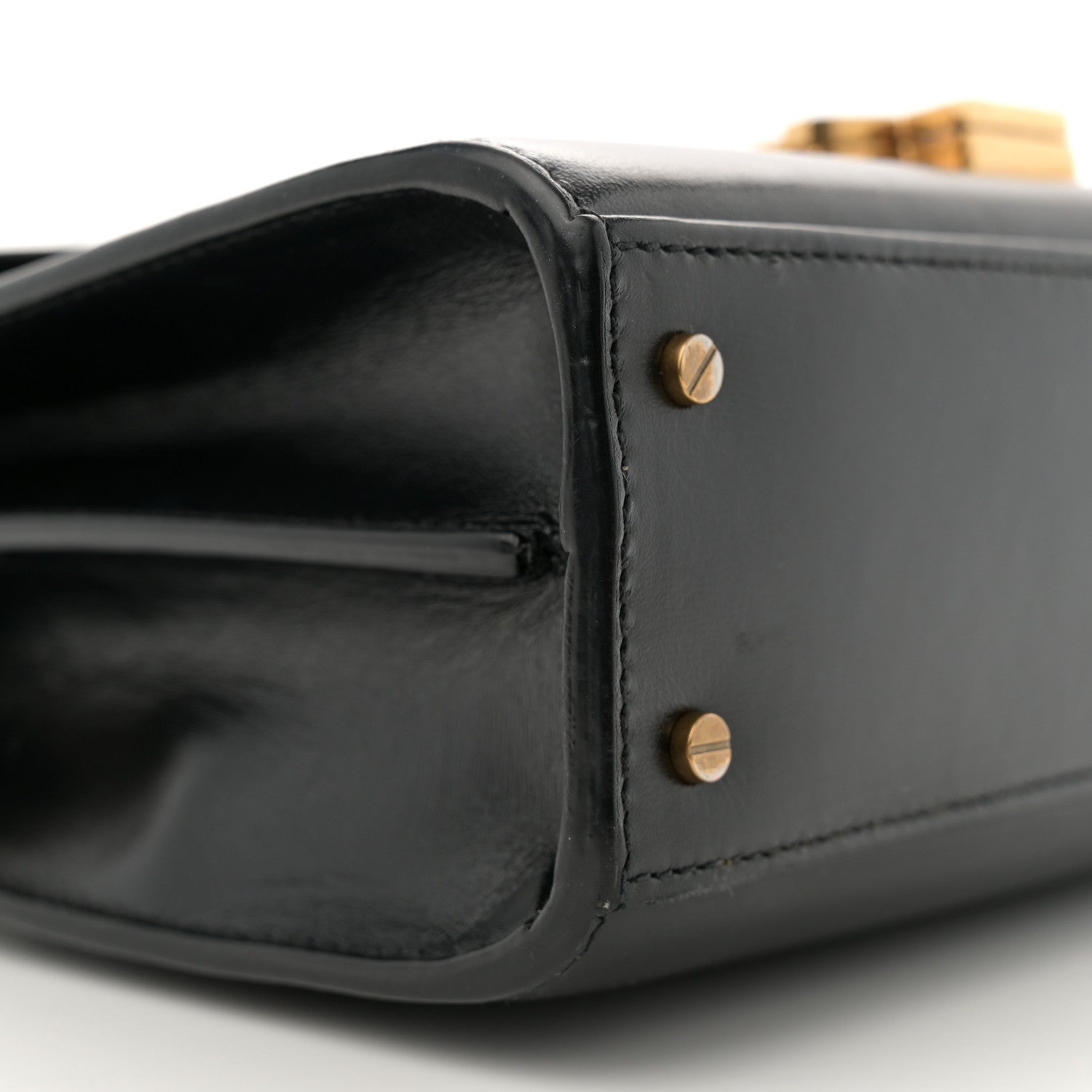 Saint Laurent Calfskin Mini Classic Monogram Cassandra Top Handle Black 9 of 11