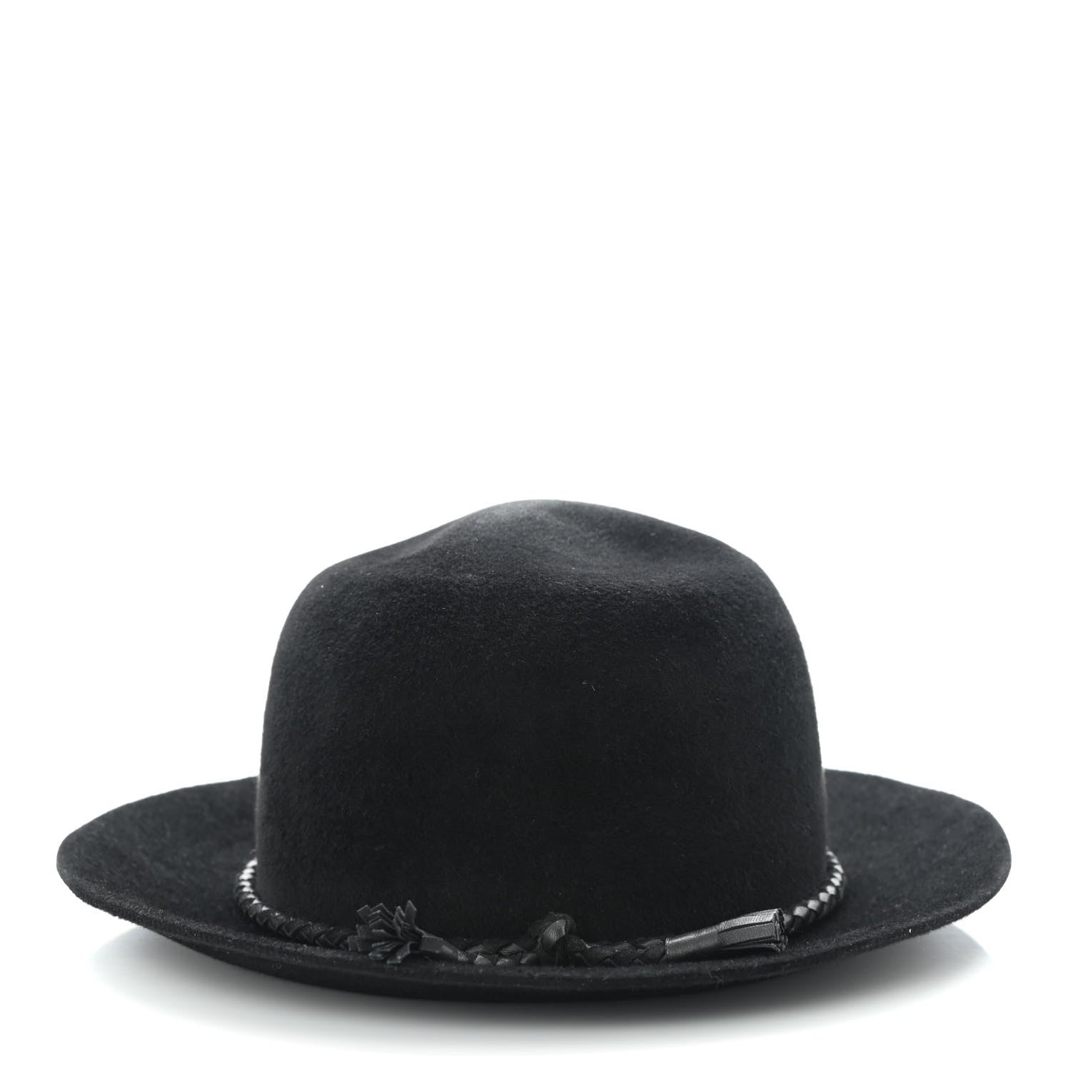 Hermes Felt Goatskin Lambskin Hat 58 Black 5 of 8