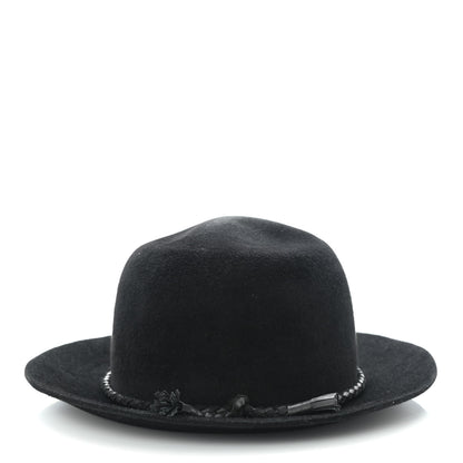 Hermes Felt Goatskin Lambskin Hat 58 Black 5 of 8