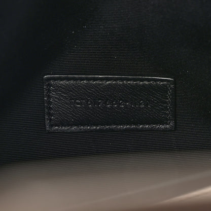 Saint Laurent Grain De Poudre Matelasse Chevron Monogram Envelope Clutch Dark Beige 7 of 8