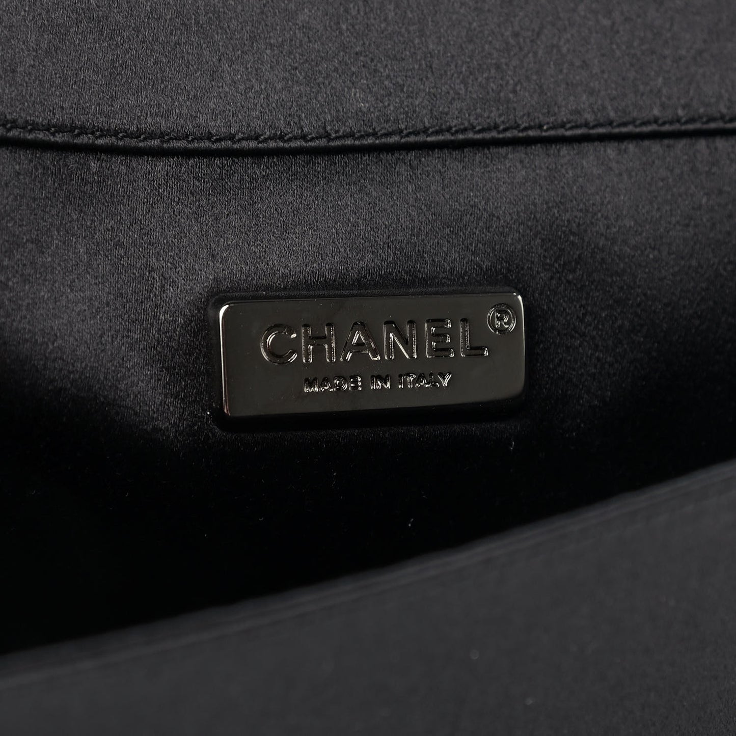 Satin Diamante Evening Clutch Bag Black