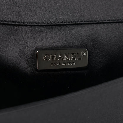 Chanel Satin Diamante Evening Clutch Bag Black 5 of 9