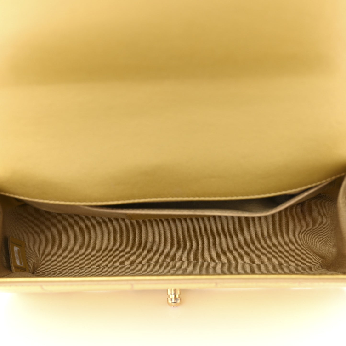 Metallic Calfskin Crocodile Embossed Graffiti Medium Cocodile Boy Flap Gold