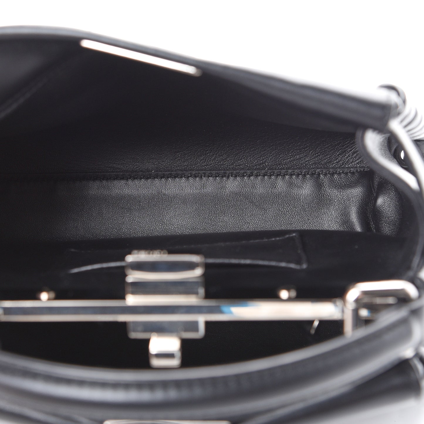 Nappa Lace Up Mini Peekaboo Iconic Satchel Black