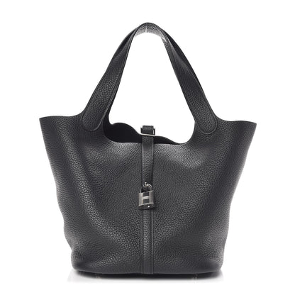 Hermes Taurillon Clemence Picotin Lock 22 MM Black 1 of 9