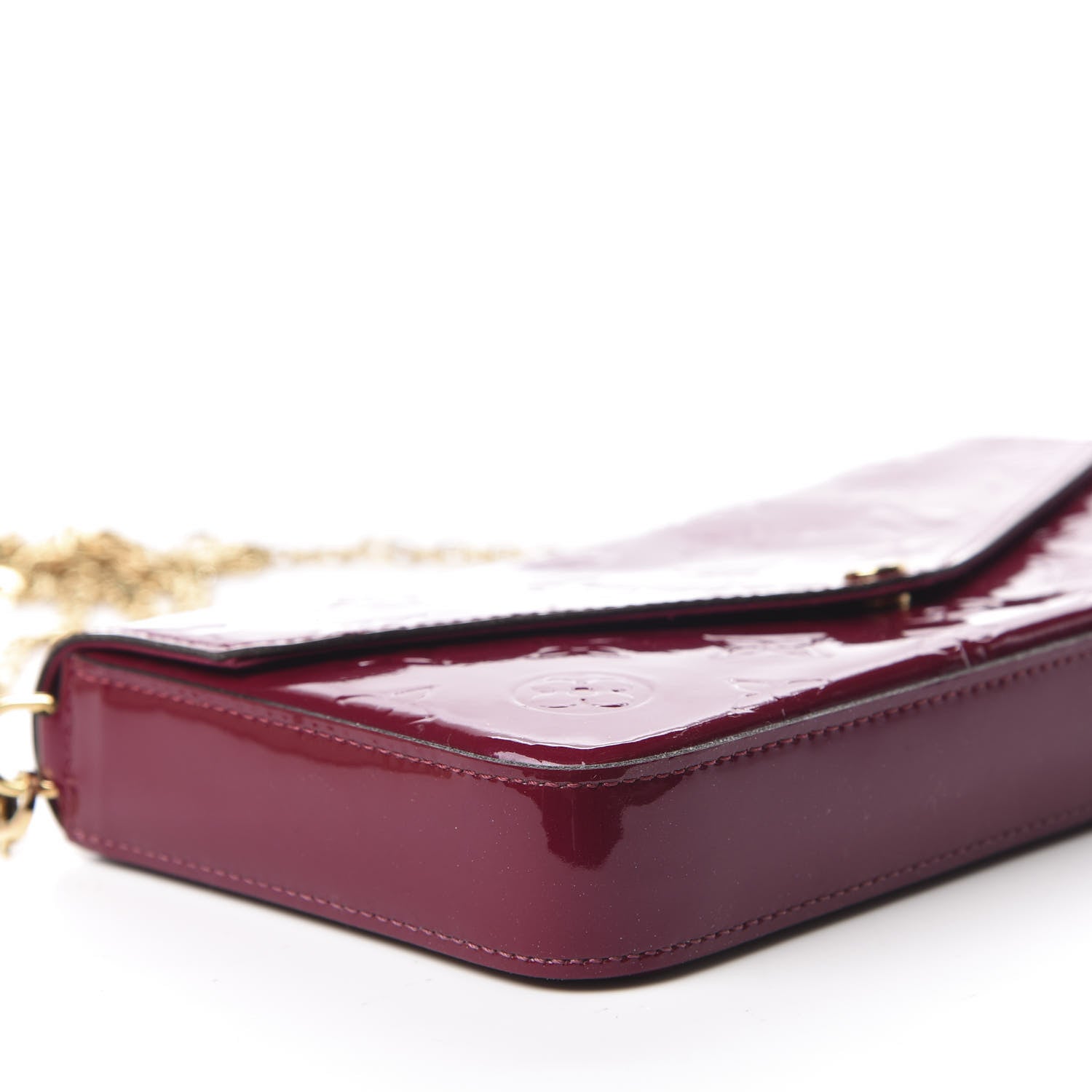 Louis Vuitton Vernis Felicie Chain Wallet Magenta 6 of 10