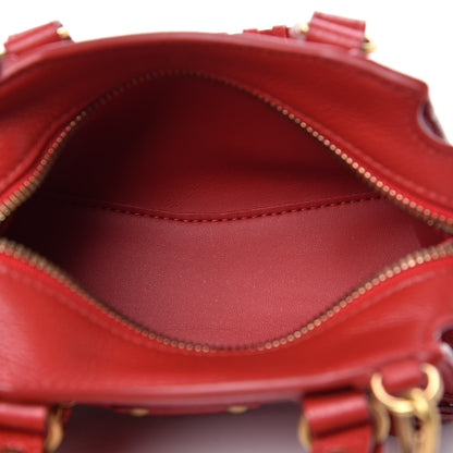 Balenciaga Grained Calfskin Neo Classic Gold Hardware Nano City Crossbody Medium Red 5 of 9