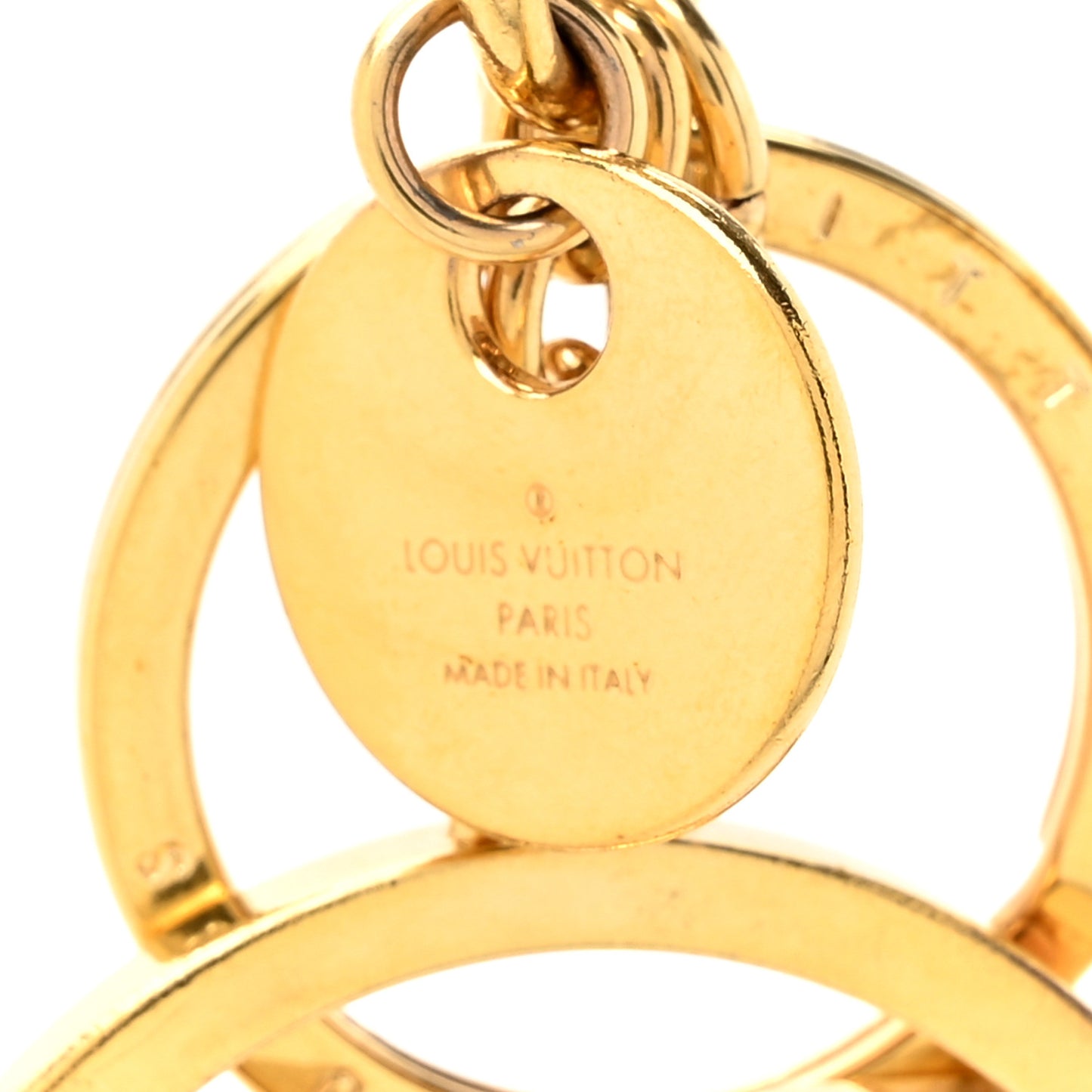 LV Circle Bag Charm Key Holder Gold