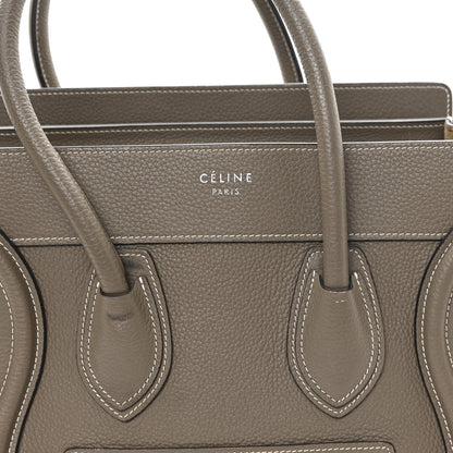 Celine Drummed Calfskin Micro Luggage Souris 7 of 11