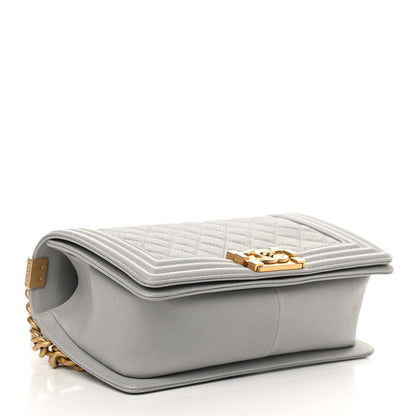 Chanel Caviar Quilted Medium Boy Flap Light Grey 4 of 11