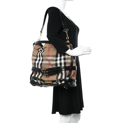 Burberry House Check Bridle Calfskin Medium Gosford Hobo Black 2 of 20
