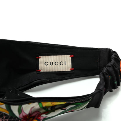 Gucci Silk Floral Snake Print Headband White 5 of 6
