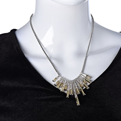 John Hardy Sterling Silver 18K Yellow Gold Bamboo Bib Necklace 2 of 6