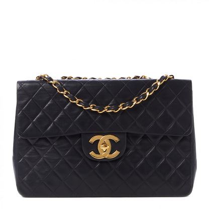 Chanel Lambskin Quilted XL Jumbo Single Flap Black 1 of 10