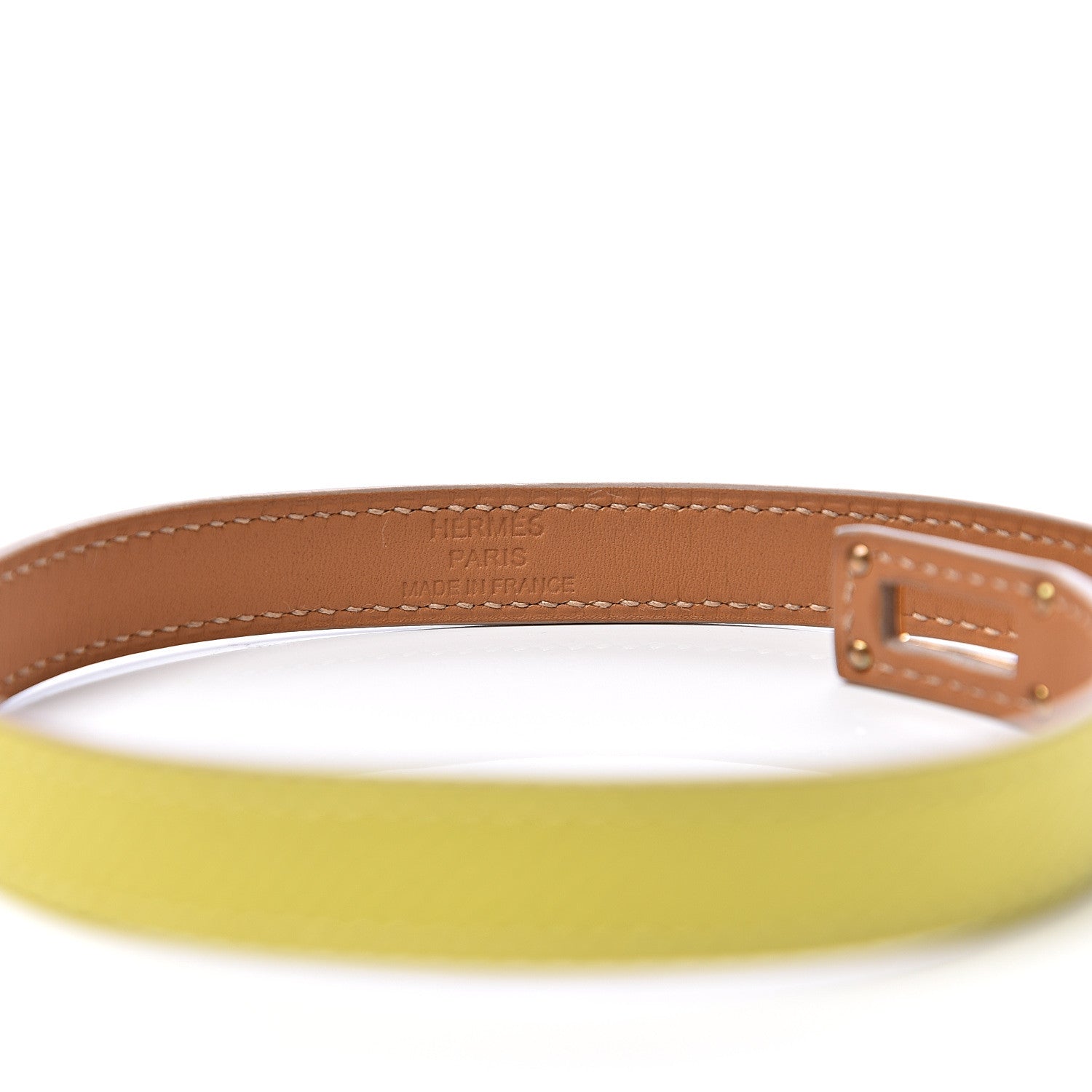Hermes Epsom Kelly Double Tour Bracelet XS Lime 3 of 5
