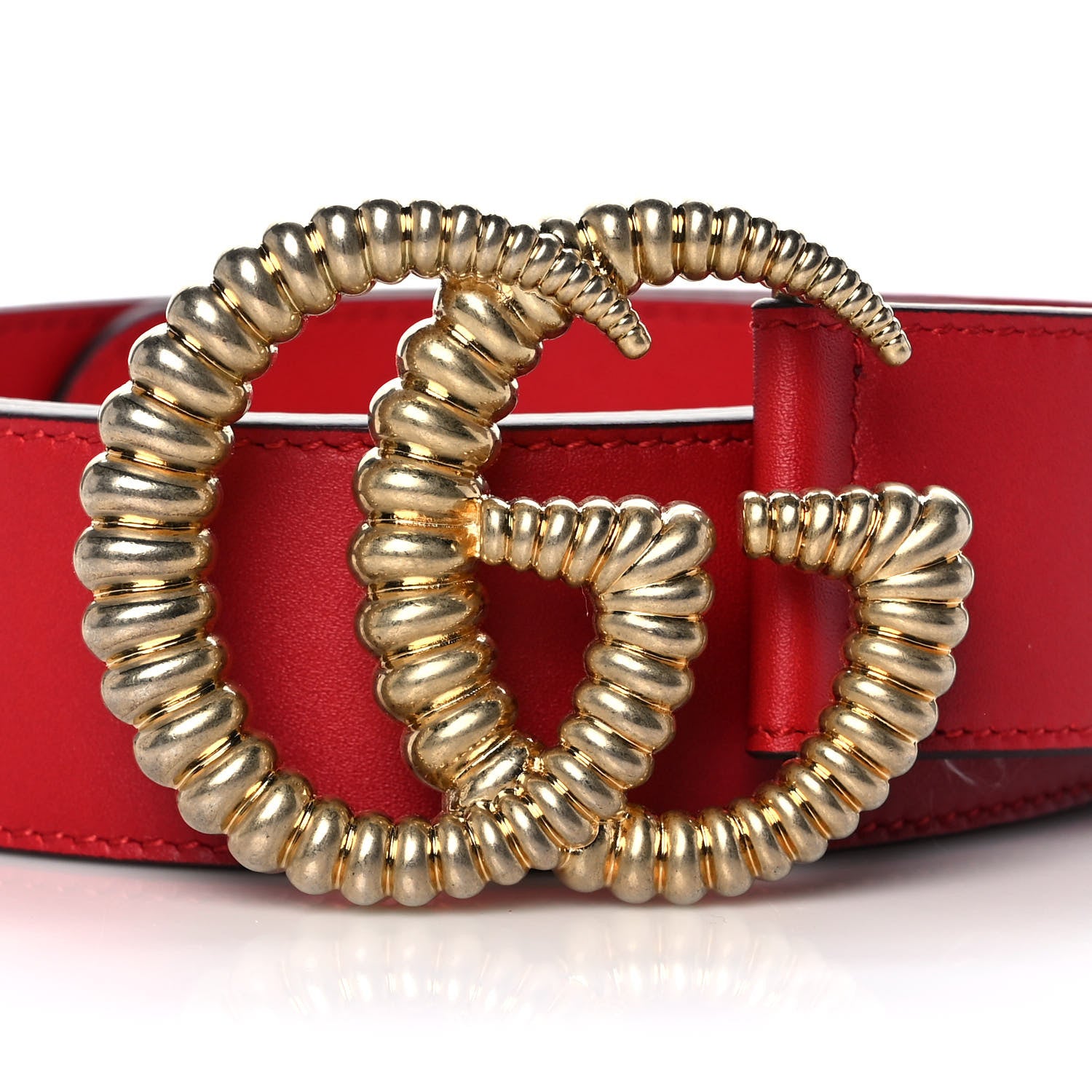 Gucci Moon Calfskin Torchon Double G 40mm Belt 95 38 Hibiscus Red 5 of 6