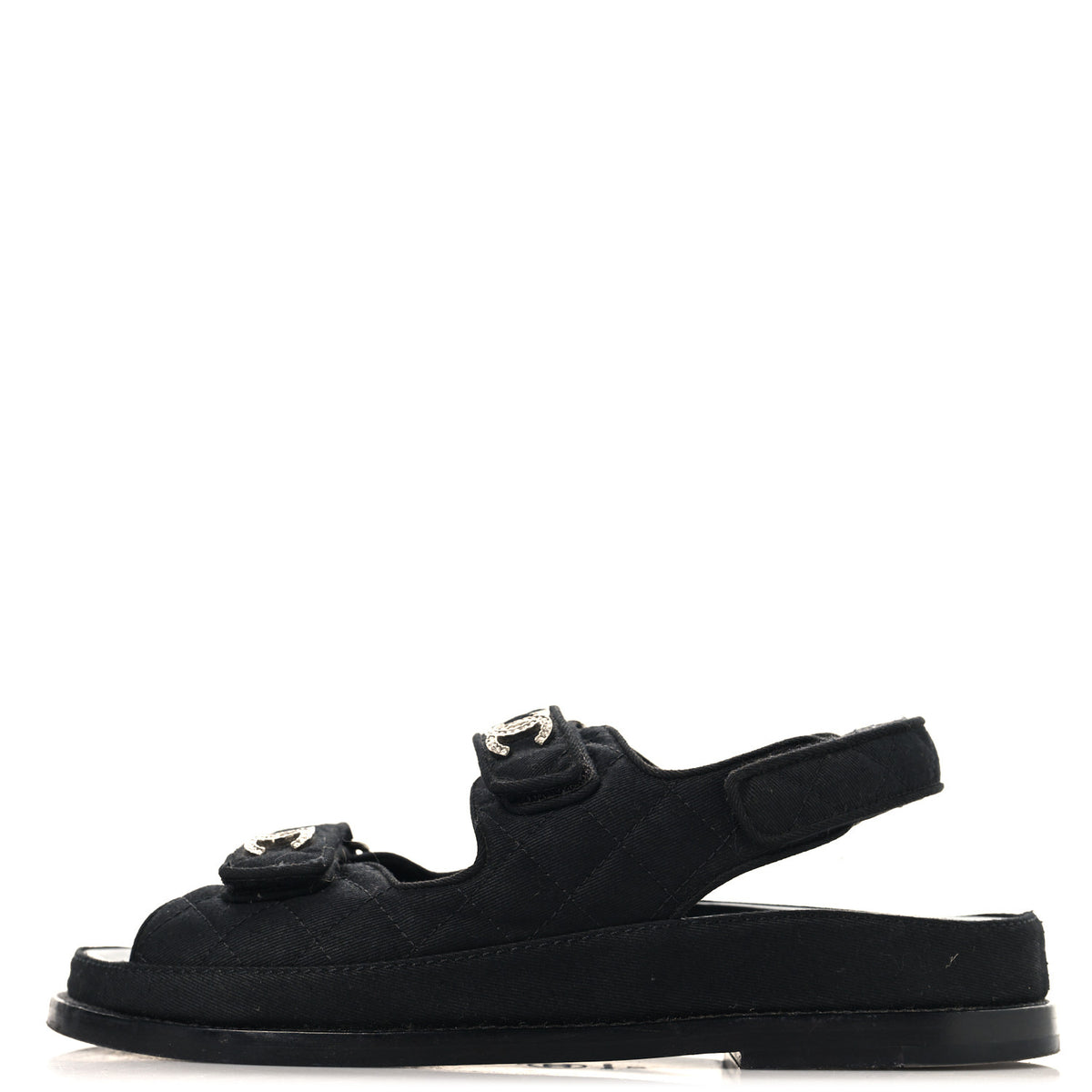 Mixed Fibers Velcro Dad Sandals 37 Black