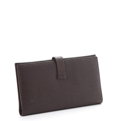 Hermes Lizard Bearn Gusset Wallet Havane 3 of 9