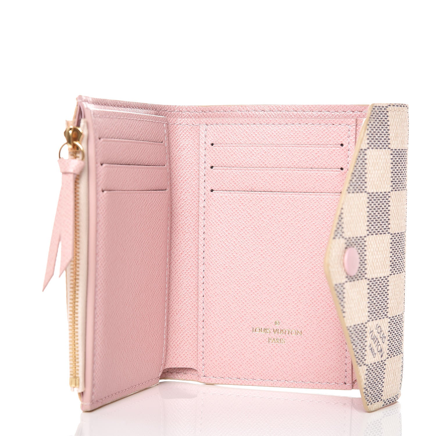 Louis Vuitton Damier Azur Victorine Wallet Rose Ballerine 5 of 8