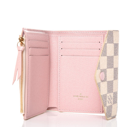 Louis Vuitton Damier Azur Victorine Wallet Rose Ballerine 5 of 8