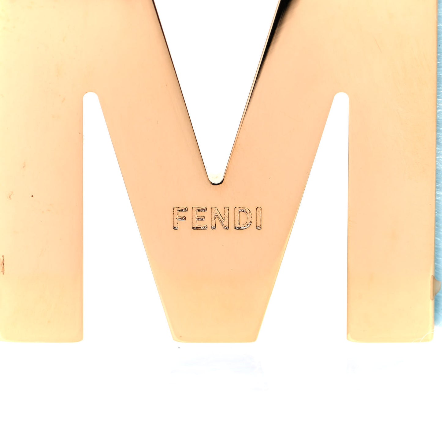 Mink Fur M ABClick Bag Charm Aqua