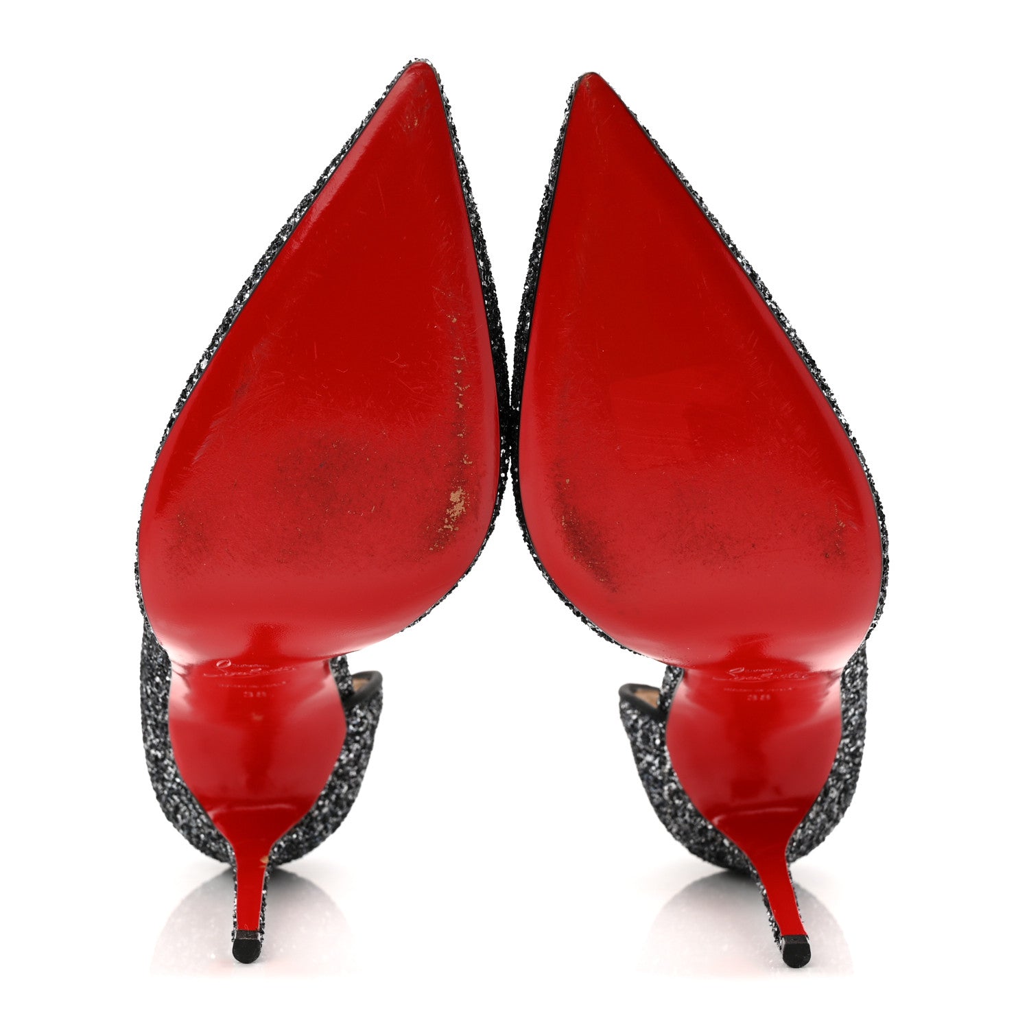Christian Louboutin Glitter Dragonfly Iriza 100 Pumps 38 Black