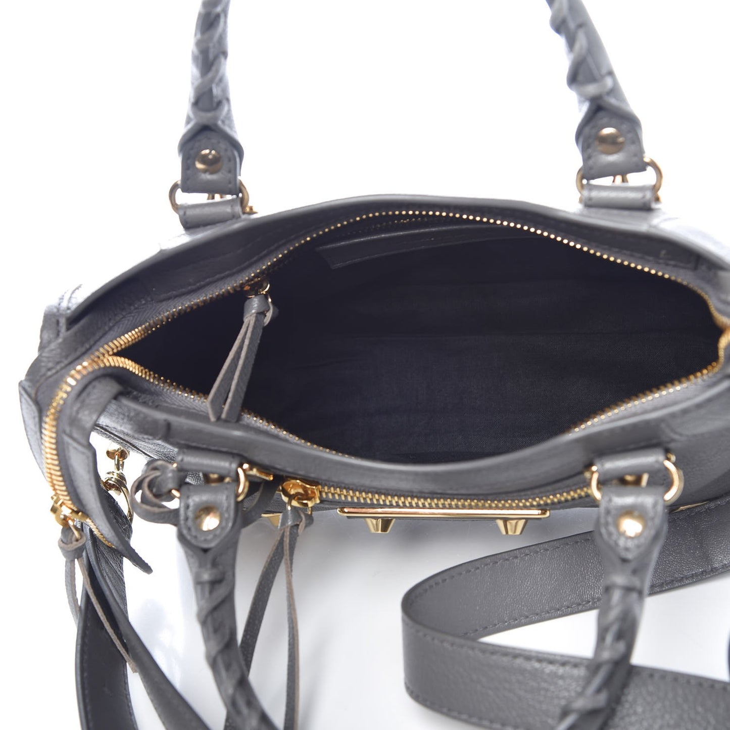 Chevre Gold Metallic Edge Hardware Mini City Gris Acier