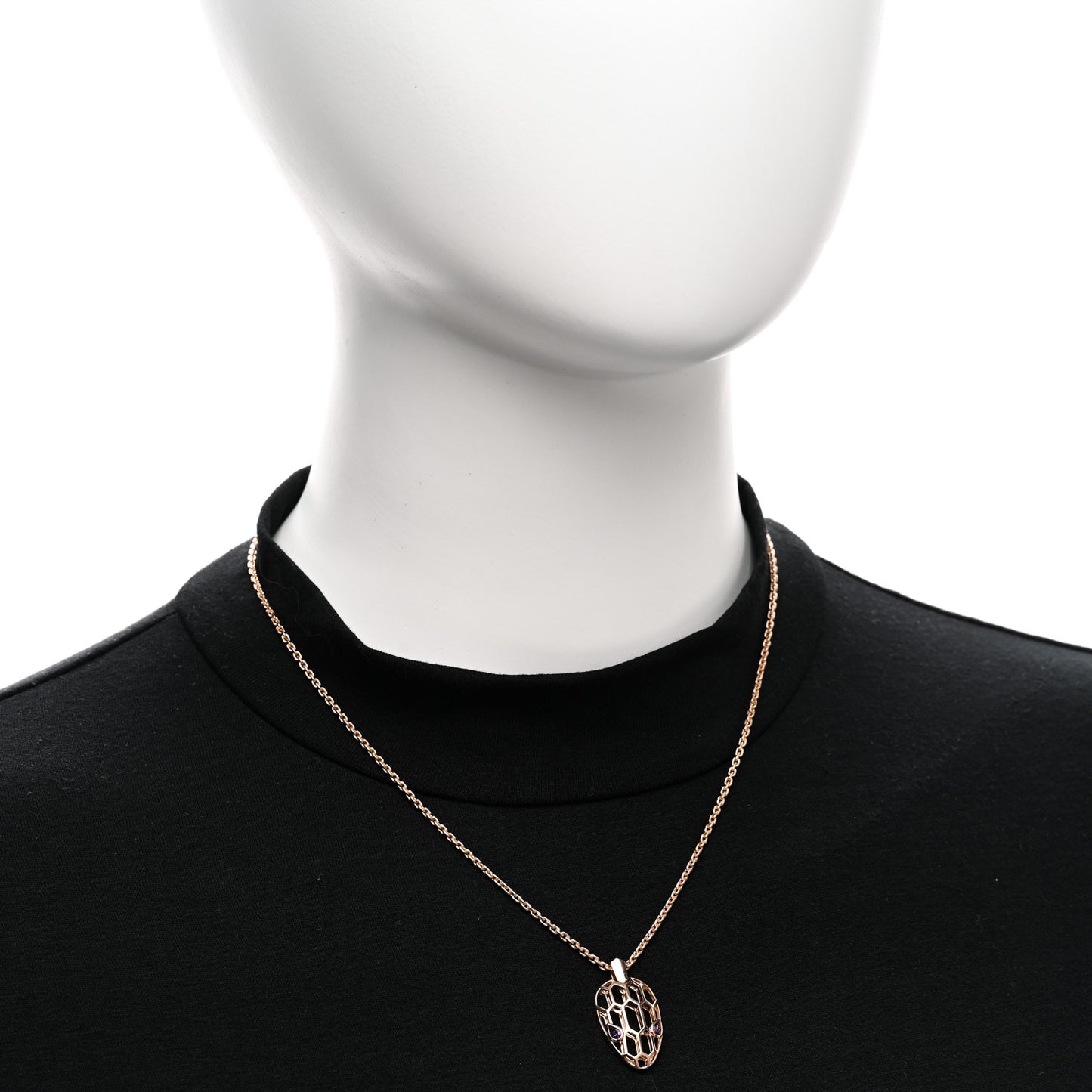 18K Rose Gold Amethyst Serpenti Seduttori Pendant Necklace