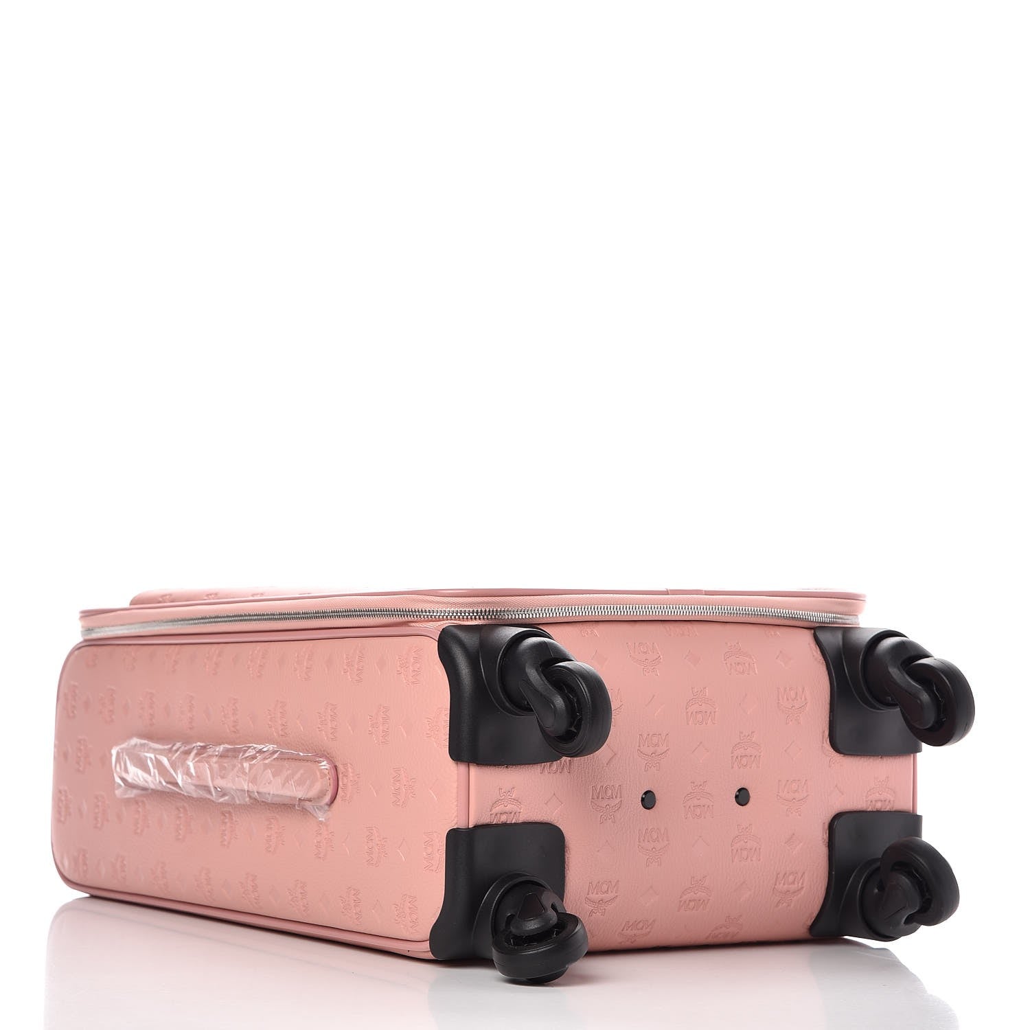 MCM Calfskin Ottomar Monogram Rolling Luggage Pink 5 of 8