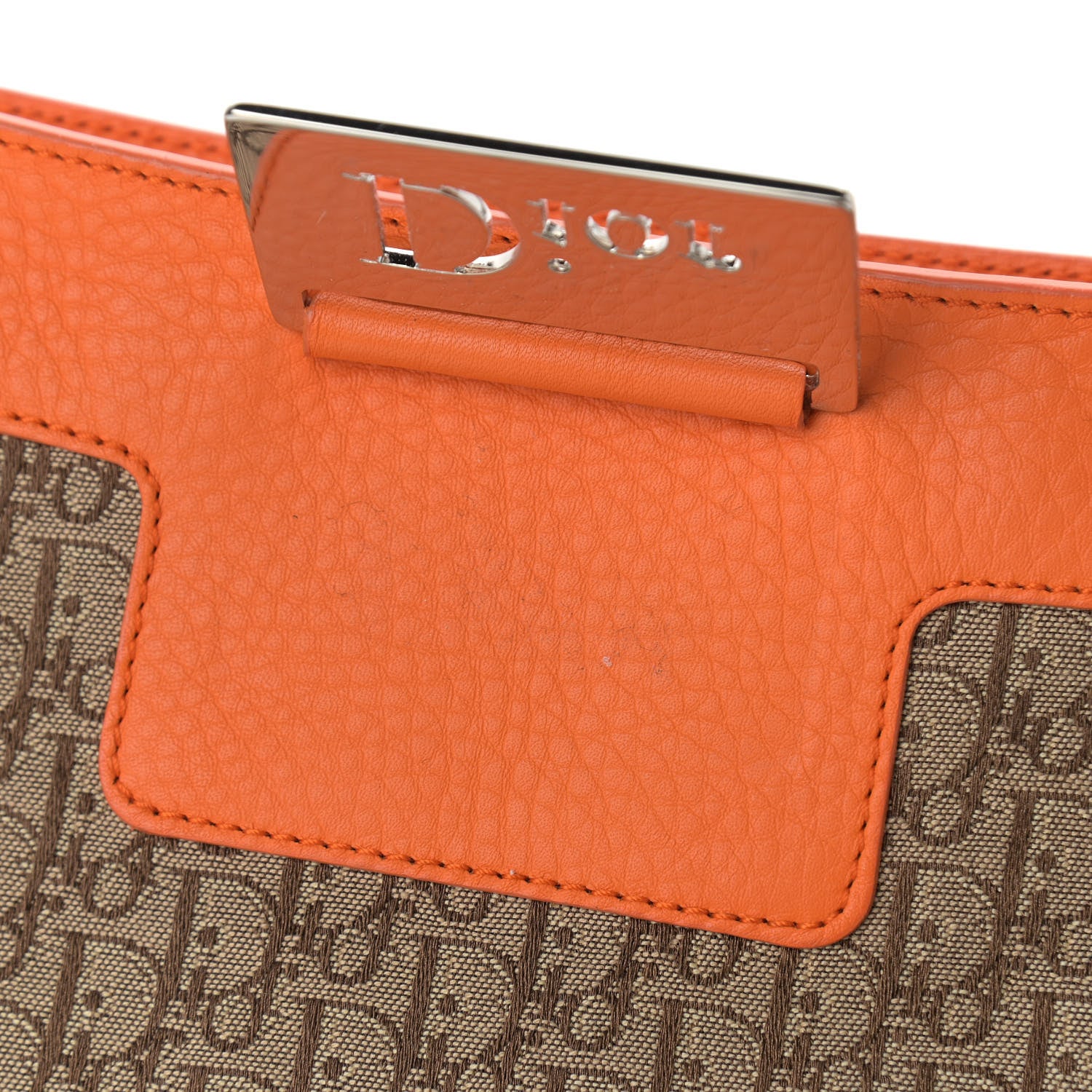 Christian Dior Monogram Shoulder Bag Orange Beige 10 of 11