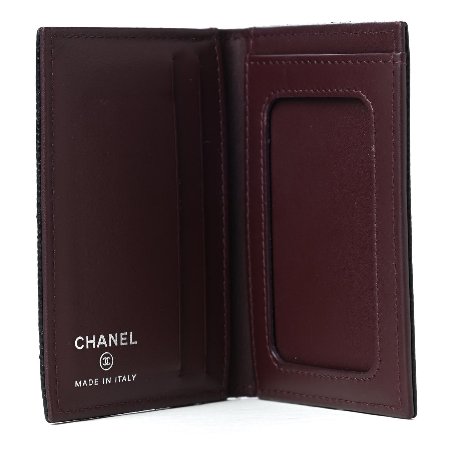 Caviar Quilted Card Holder Wallet Black