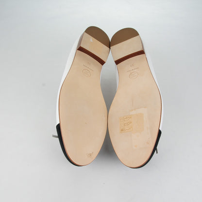 Chanel Fabric Glitter Cap Toe CC Ballerina Flats 38 White Black 5 of 9