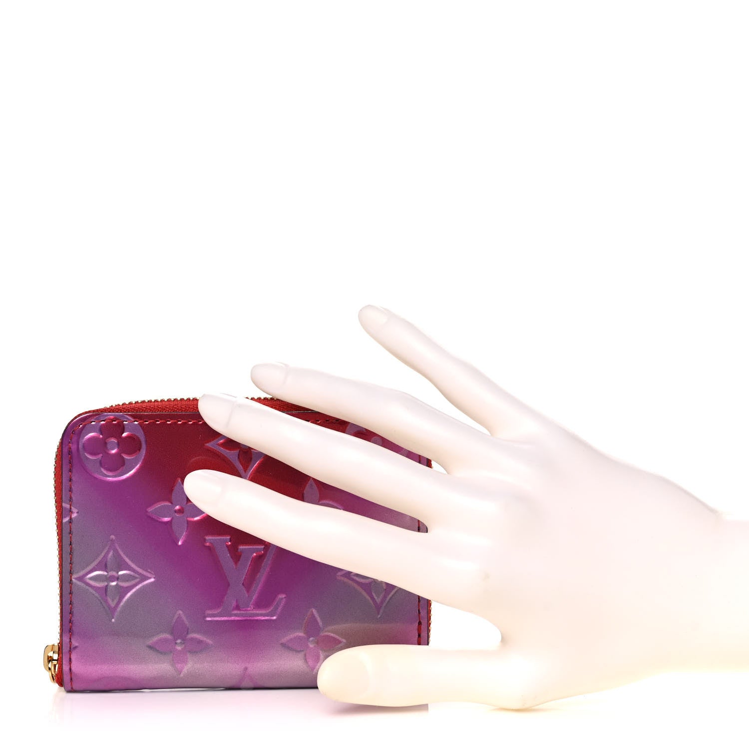 Louis Vuitton Metallic Vernis Degrade Zippy Coin Purse Pink Red 2 of 8