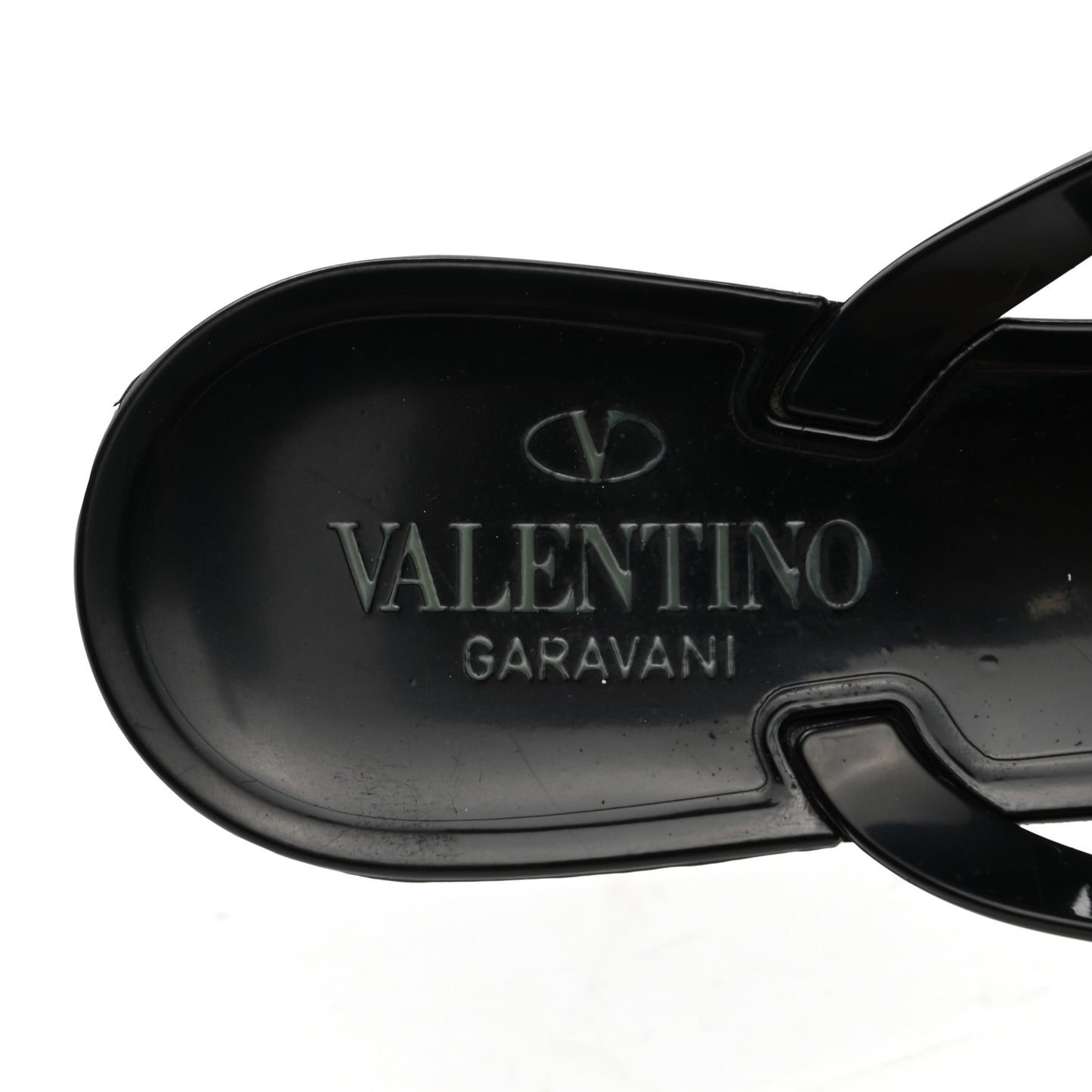 PVC Jelly Rockstud Bow Thong Sandals 39 Black