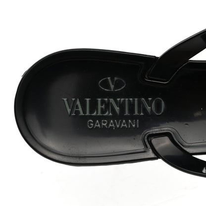 Valentino Garavani PVC Jelly Rockstud Bow Thong Sandals 39 Black 7 of 9