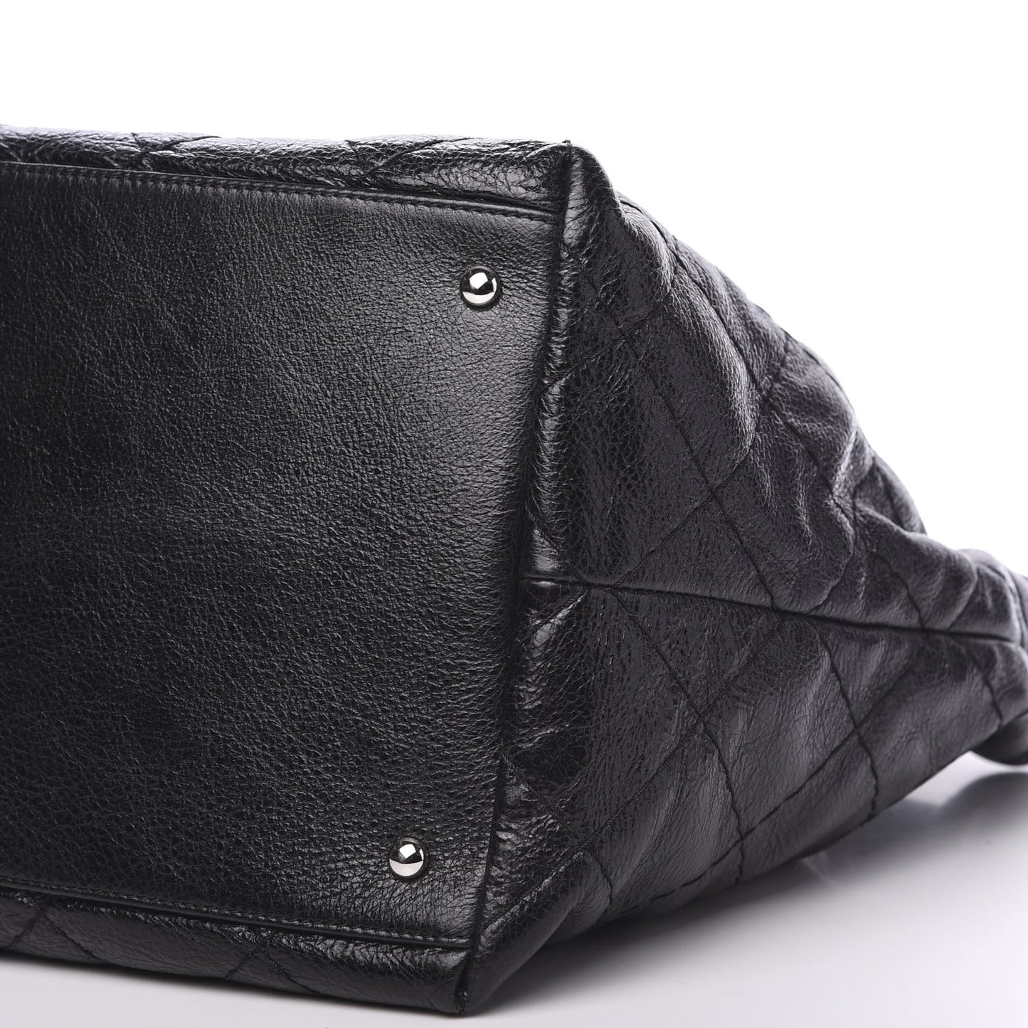 Glazed Calfskin On The Road Drawstring Tote Black