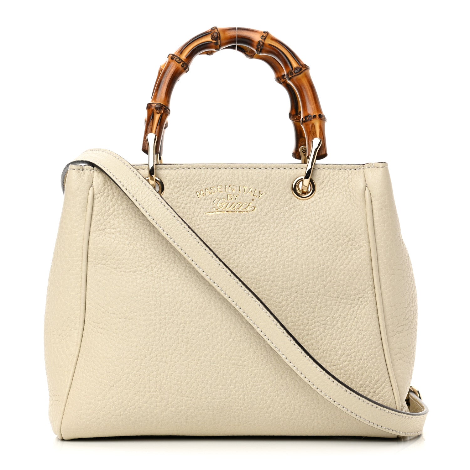 Gucci Calfskin Mini Bamboo Shopper Tote Off White 1 of 11