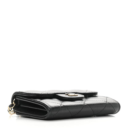 Chanel Caviar Quilted Flap Card Holder On Chain Black 4 of 10