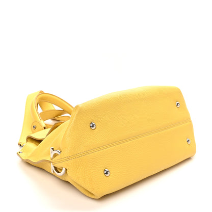 Salvatore Ferragamo Calfskin Sofia Gancini Satchel Yellow 4 of 9