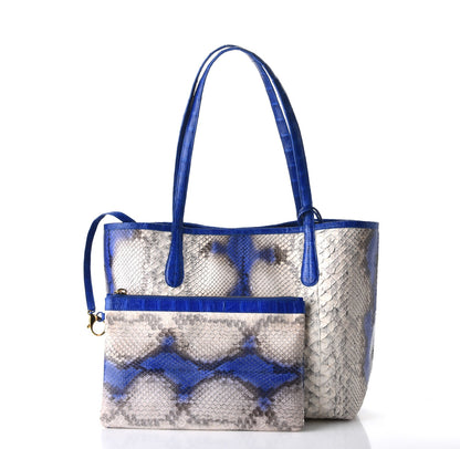 Nancy Gonzalez Python Crocodile Small Erica Shopper Tote Cobalt 5 of 16