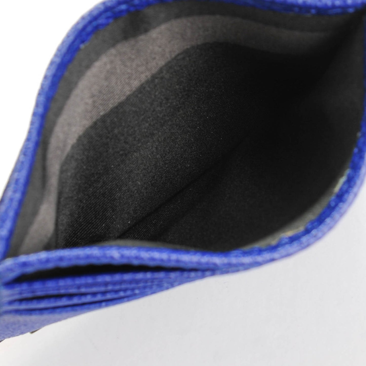 London Grainy Calfskin Bernie Credit Card Case Brillient Blue