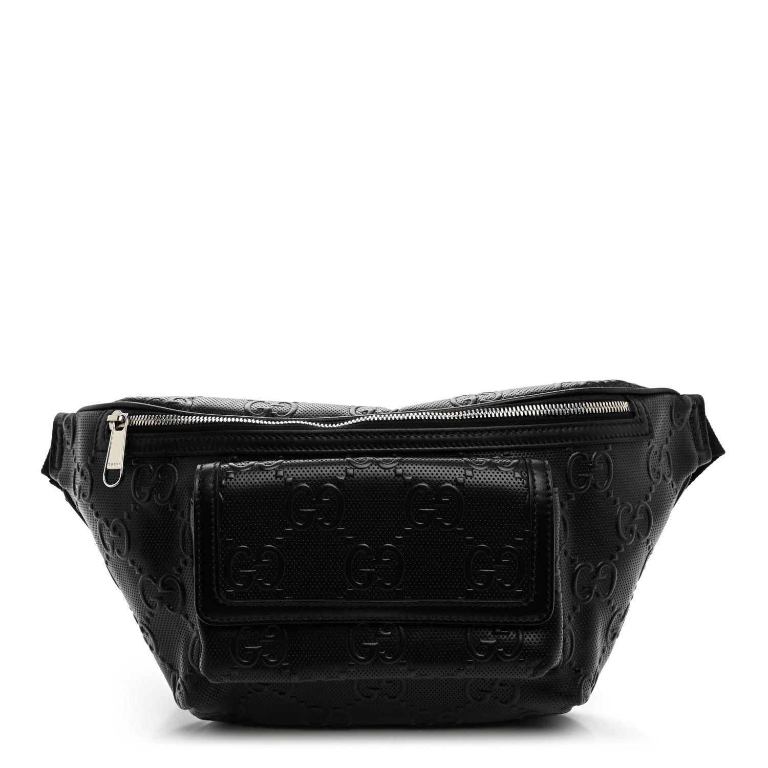 Gucci Calfskin GG Tennis Embossed Pocket Belt Bag Black 1 of 9