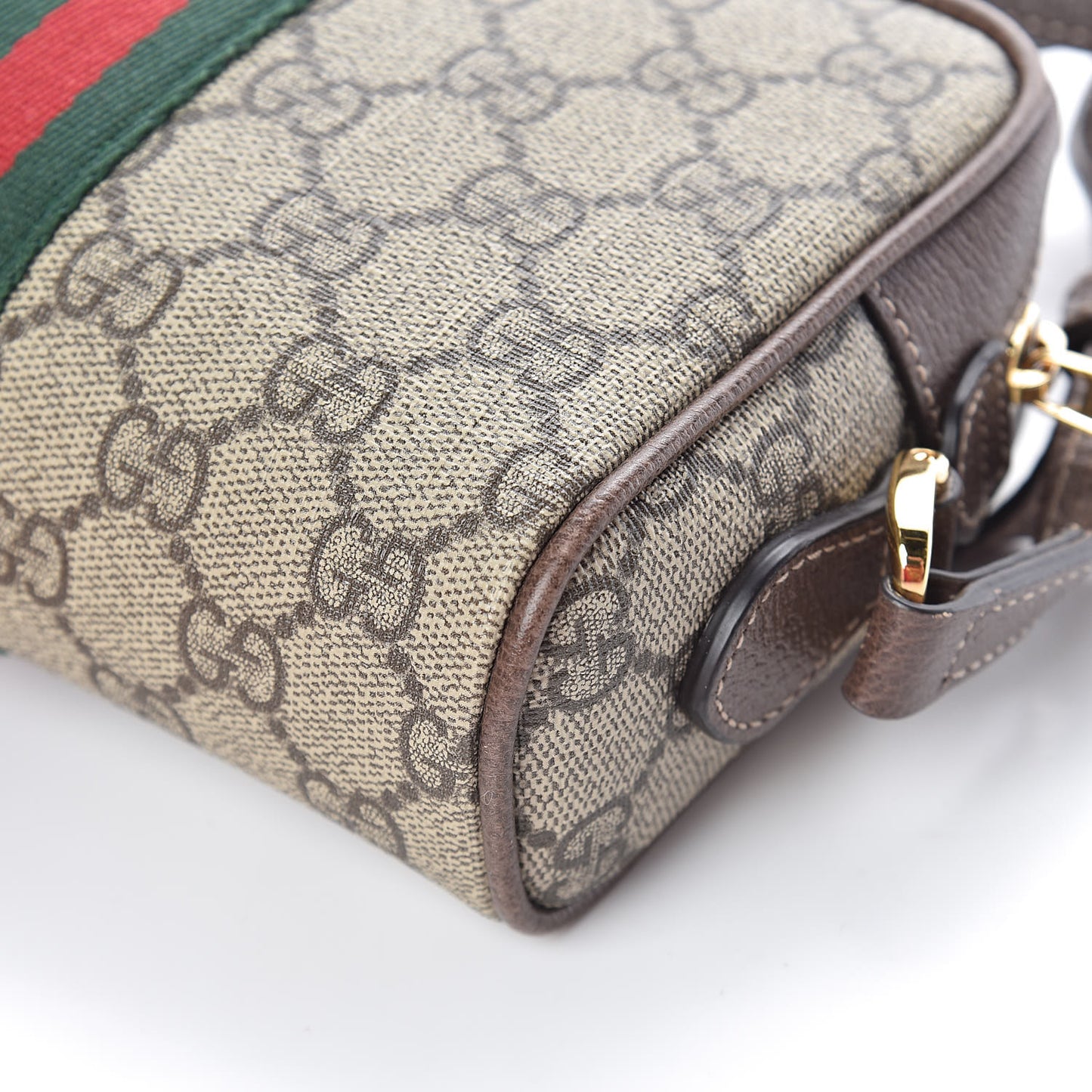 GG Supreme Monogram Web Mini Ophidia Shoulder Bag Brown