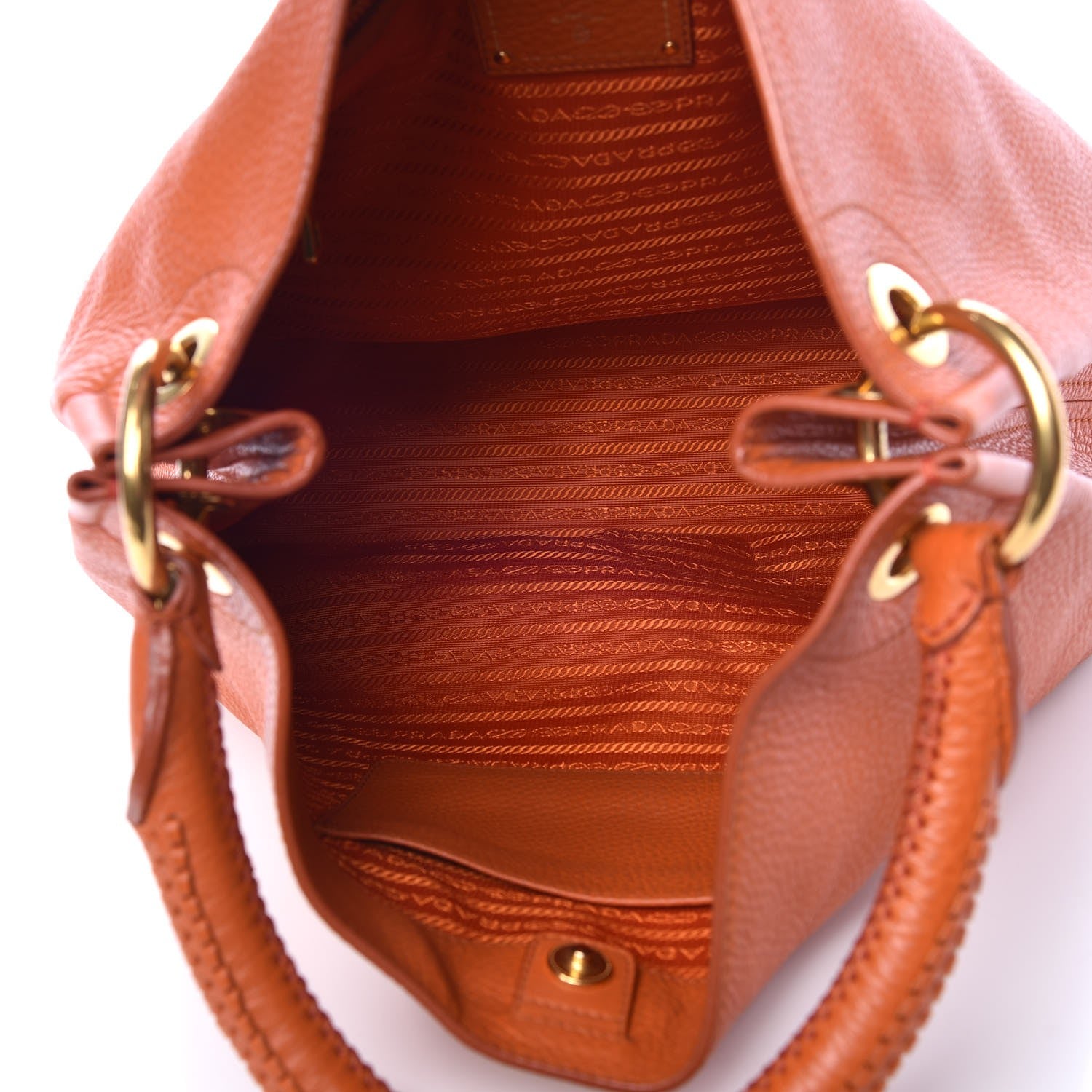 Prada Vitello Daino Hobo Papaya 5 of 9