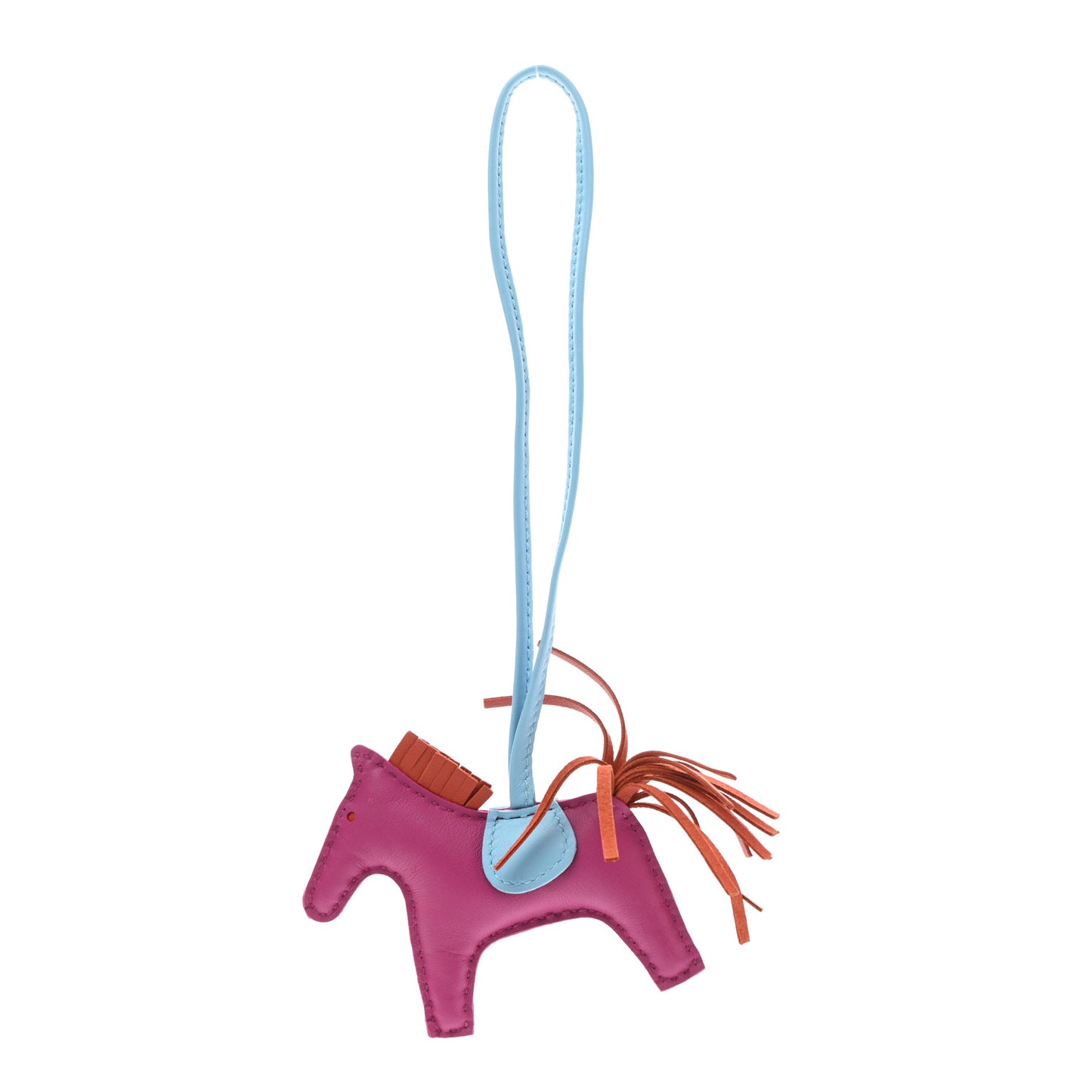 Milo Lambskin Grigri Rodeo Horse Bag Charm PM Rose Pourpre Cornaline Celeste