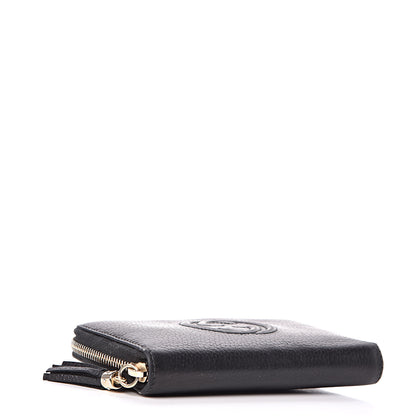 Gucci Pebbled Calfskin Medium Soho Zip Around Wallet Black 4 of 13