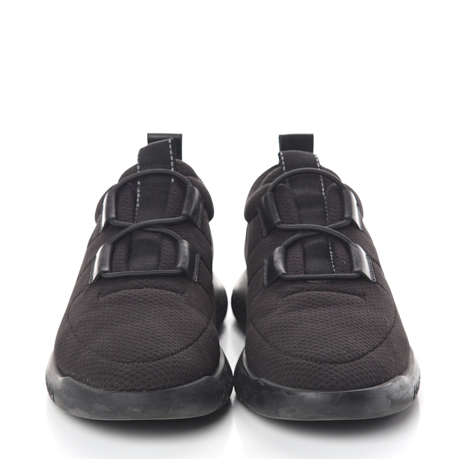 Hermes Mesh Technical Canvas Womens Team Sneakers 42.5 Black 2 of 7