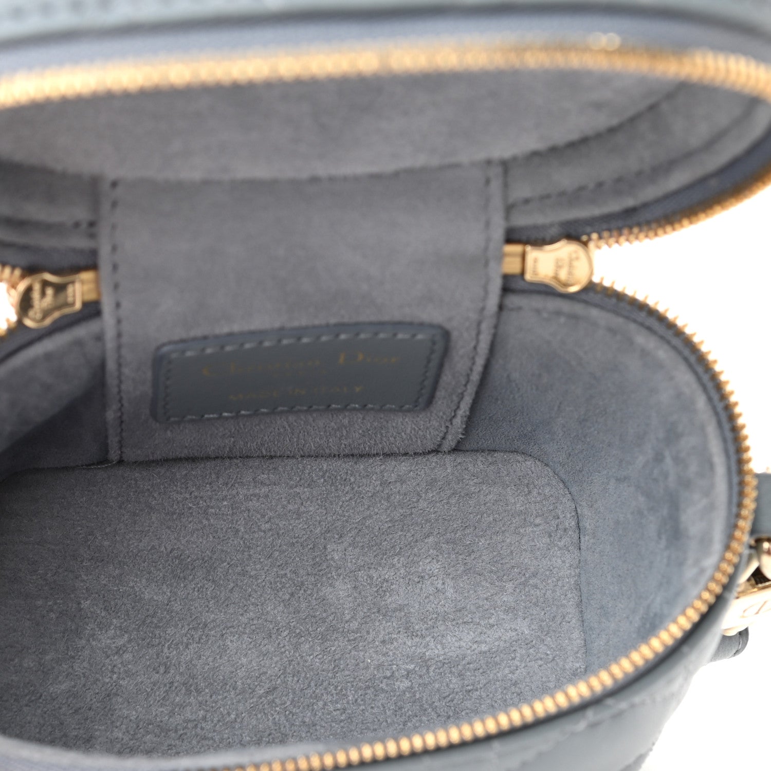 Christian Dior Lambskin Cannage Micro Lady Dior Vanity Case Light Blue 5 of 10