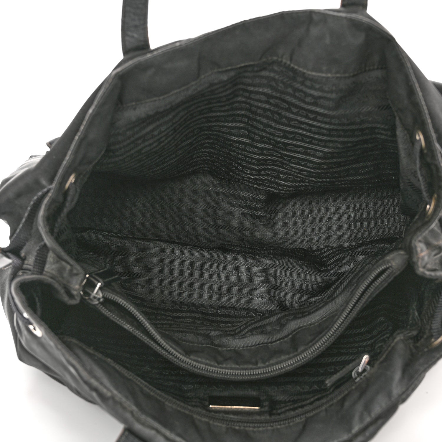 Prada Nylon Vela Drawstring Shopping Tote Black 4 of 9