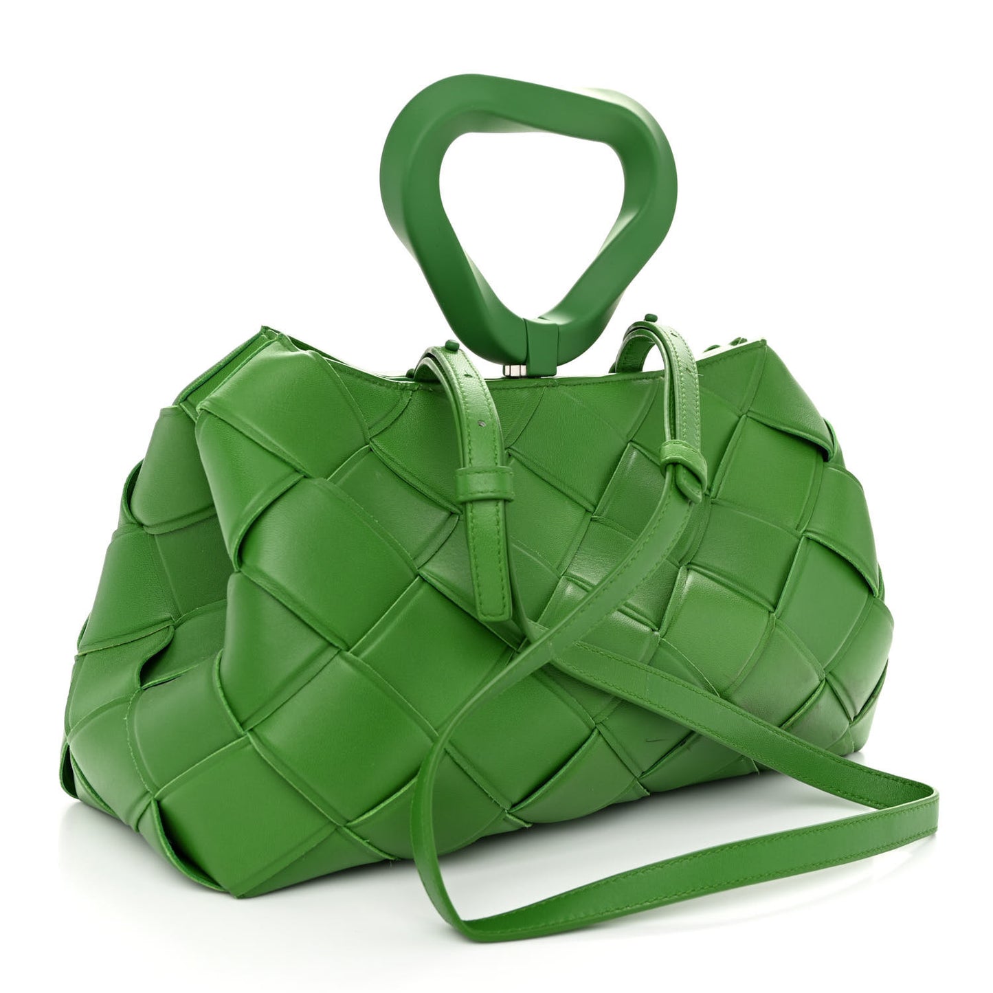 Nappa Maxi Intrecciato Grasp Top Handle Bag Parakeet